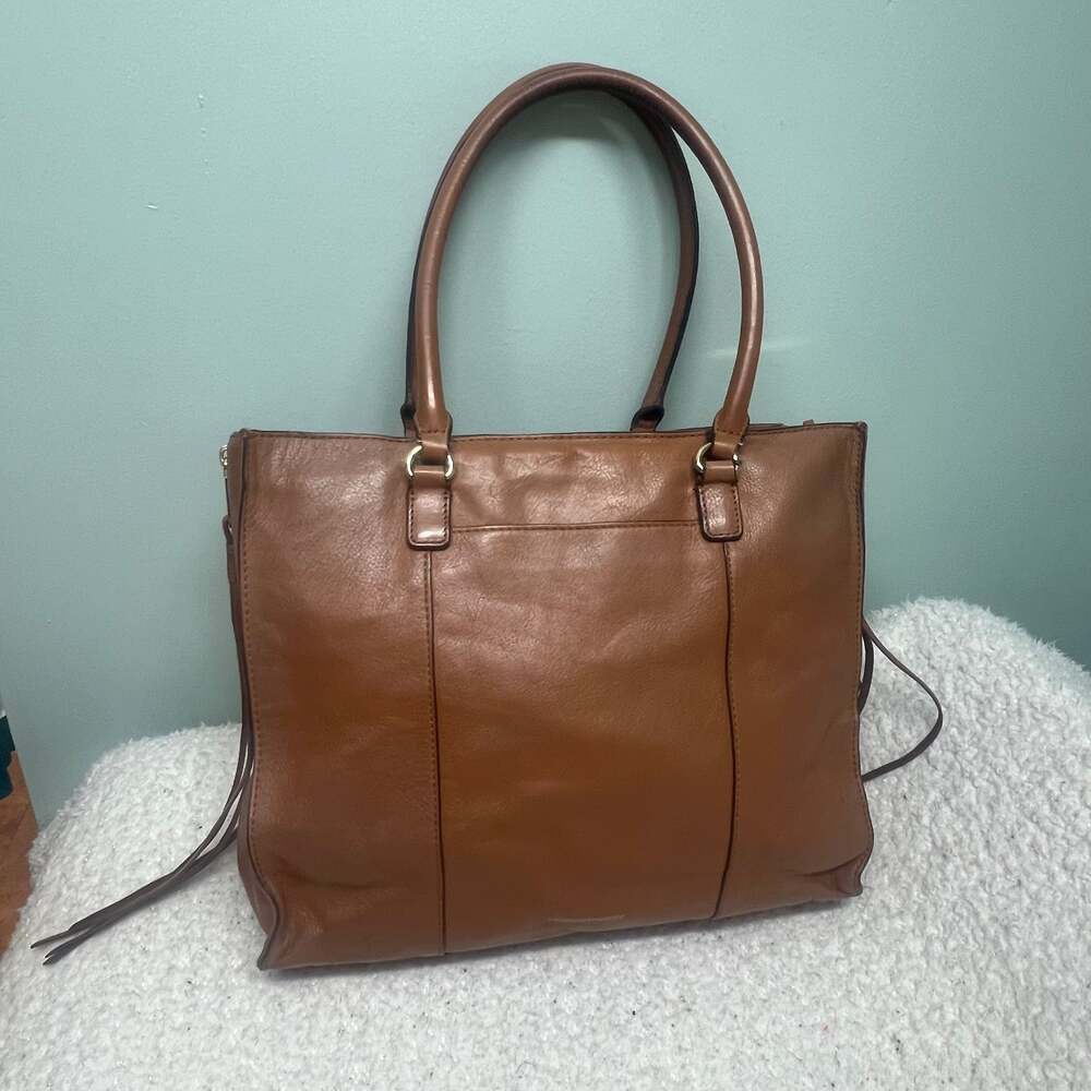Rebecca Minkoff 'Regan' Large Brown Satchel Fringe Pebble Leather Tote Bag Vinta